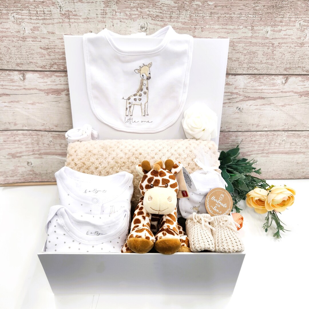 New ''safari'' Theme Baby Hamper, Baby Shower Box, Personalised Box