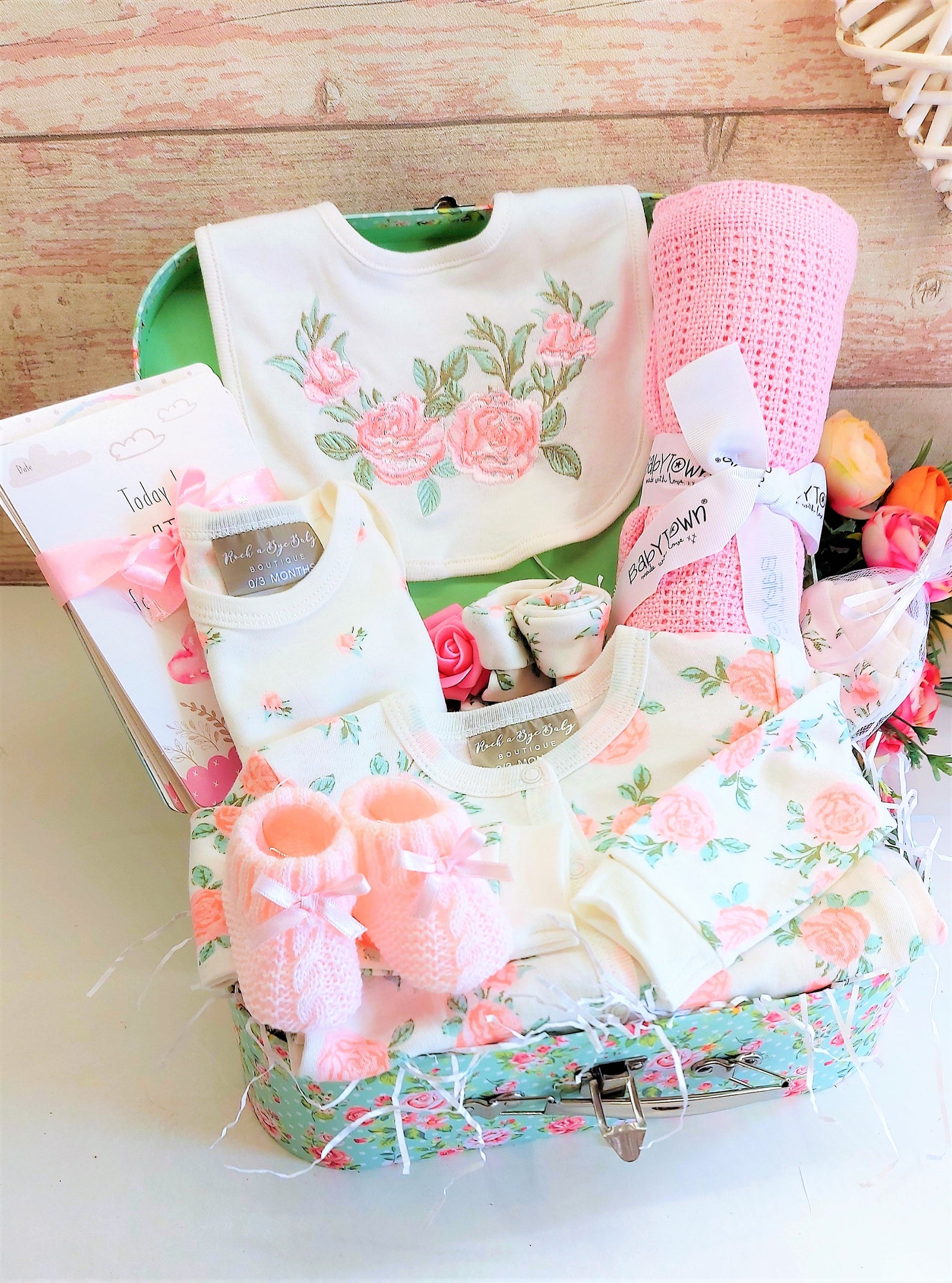 New Baby Girl Hamper 8 piece Baby Girl Gift in a suitcase Etsy