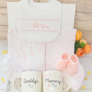 Luxury New Baby hamper, Unisex Baby gift, Baby Girl Gift, Baby Boy gift with Parents mugs, Deluxe Magnetic Gift Box, Baby Shower Gift Baby Girl