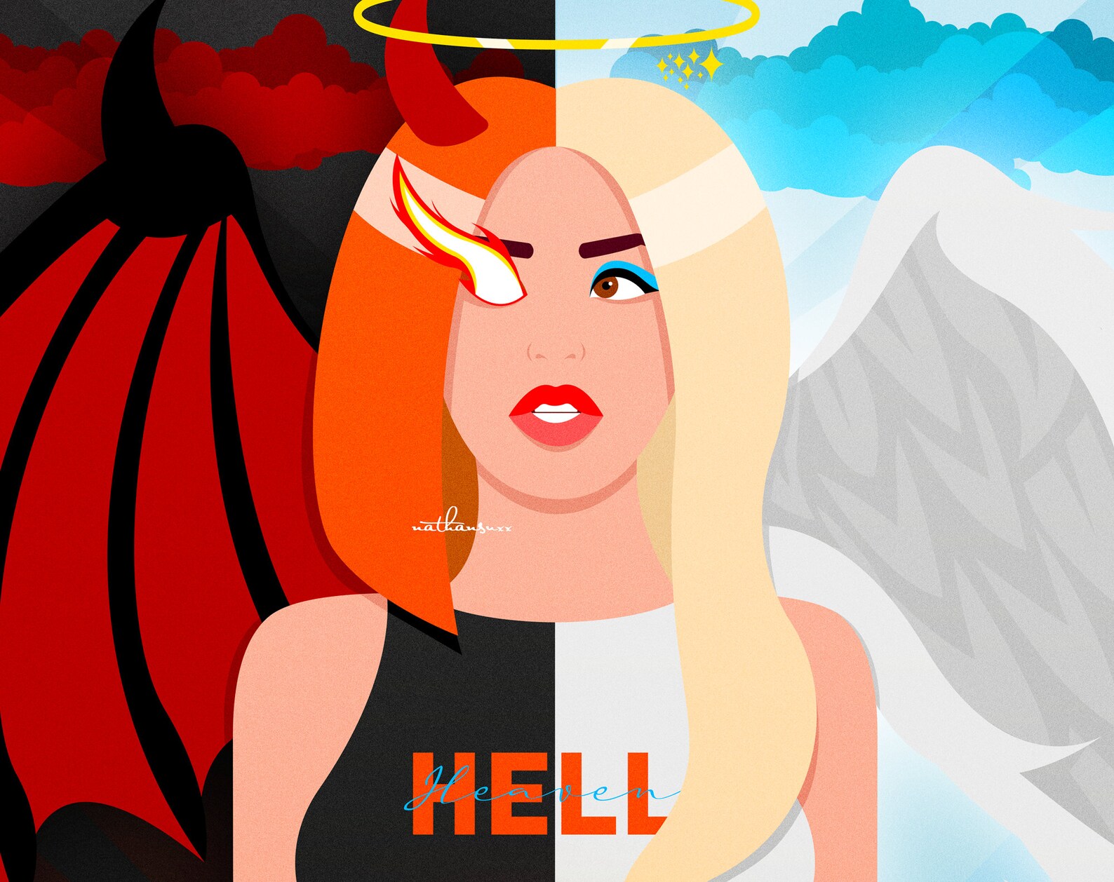 Ava Max Heaven Hell Illustration Print Etsy