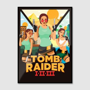 TOMB RAIDER REMASTERED Trilogy Starring Lara Croft Art Print | Lara Croft Gift
