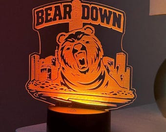 Bears LED Night Light: Chicago Football Fan Decor