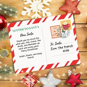 Lettera di Natale a Babbo Natale / Cartolina al Polo Nord / Attività artistica e artigianale di Babbo Natale per bambini piccoli in età prescolare