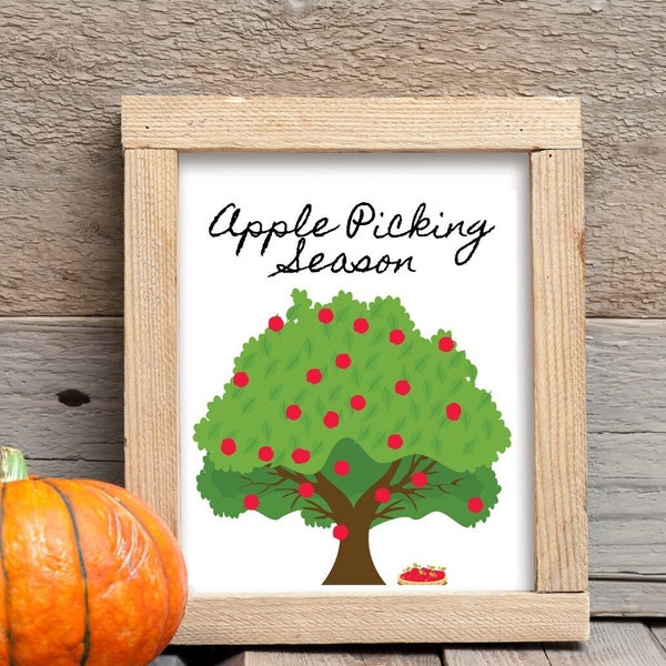 Apple Tree Fingerprint Art | Fall Apple Picking Fingerprint Art | Fingerprint Craft | Crafts for Kids | Fingerprint Printable | Apple Tree