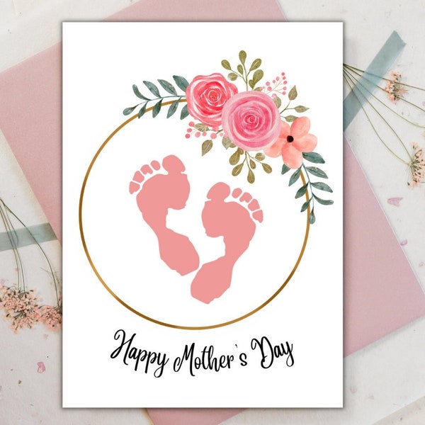 Mother's Day Footprint Art | Mother's Day Handprint Art Crafts for Kids | Flower Footprint Paint Activity for Toddlers Babies Daycare