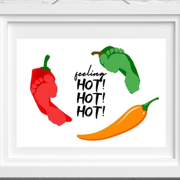Hot Pepper Footprint Art | Colorful Pepper Footprint Craft | Cinco de Mayo Footprint Art | Cinco de Mayo Baby Craft | Jalapeno Craft for Kid