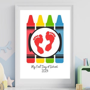 First Day of School Handprint Art | First Day of School Footprint Art | Back to School Handprint Craft | First Day of School Crafts for Kids