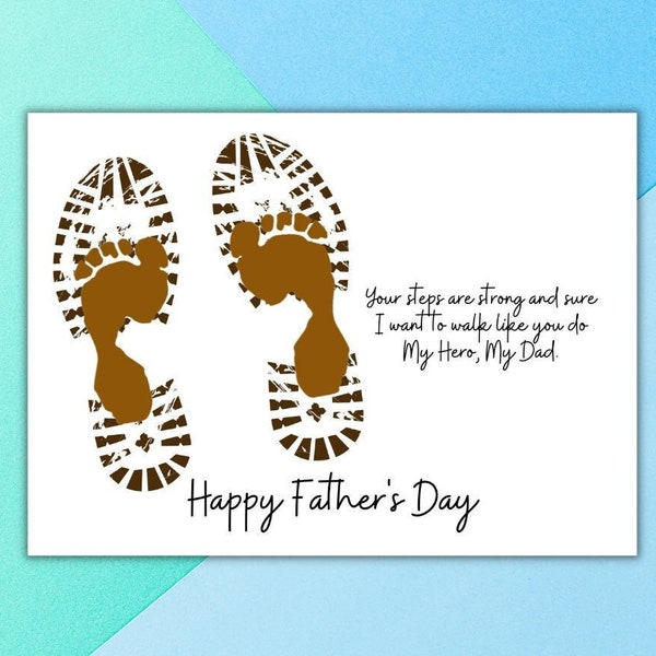 Vatertag Fußabdruck Kunst | Vatertag Handabdruck Kunst Handwerk für Kinder | Folgen Sie in Daddys Fußstapfen Footprint Craft | Vatertagsgedicht