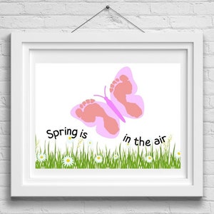 Footprint Art | Footprint Craft | Handprint Printable | Butterfly Footprint Art | Butterfly Handprint Art | Spring Crafts for Kids