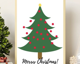 Christmas Tree Fingerprint Art | Christmas Tree Fingerprint Craft | Christmas Crafts for Kids | Fingerprint Printable | Daycare Worksheet