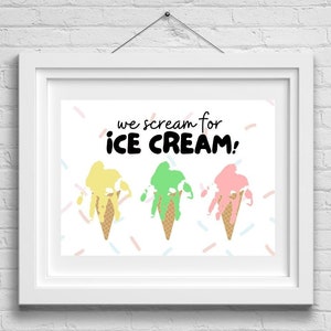 Handprint Printable | Handprint Art | Ice Cream Handprint Craft | We Scream for Ice Cream Handprint Crafts for Kids | Summer Ice Cream Craft