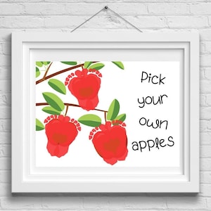Apple Footprint Craft | Apple Handprint Craft | Fall Infant Crafts | Apple Daycare Craft | Fall Handprint and Footprint Art Crafts for Kids