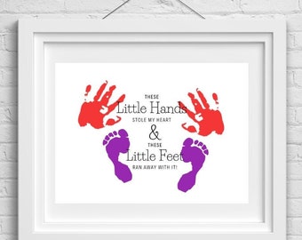 These Little Hands Stole My Heart and These Little Feet Ran Away With It | Footprint Art | Handprint Art | Footprint Craft | Handprint Craft