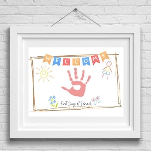 First Day of School Handprint Art | First Day of School Footprint Art | Back to School Handprint Craft | First Day of School Crafts for Kids