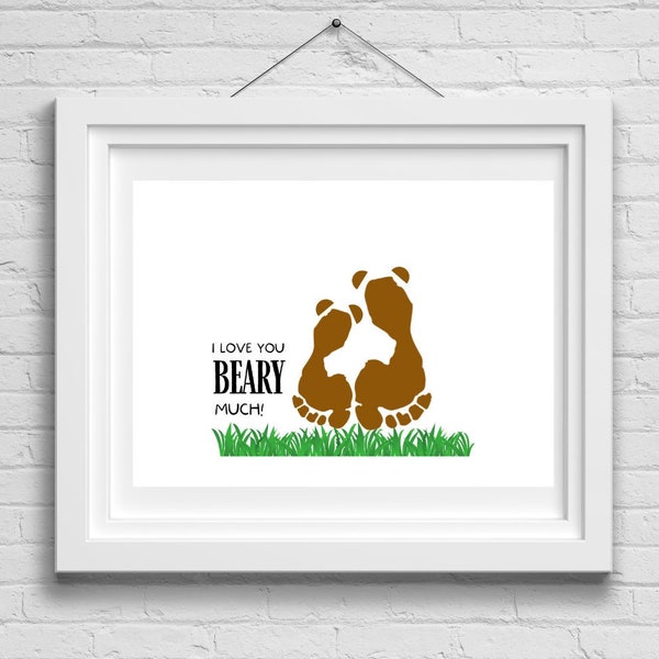 I Love You Beary Much Footprint Art | Mama Bear Baby Bear Footprint Craft | Papa Bear Baby Footprint Art | Baby Craft | Craft for Infants