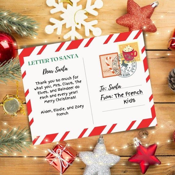 Christmas Letter to Santa | Postcard to the North Pole | Holiday