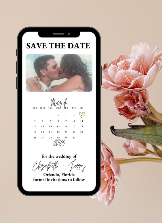 写真付きミニマリスト ウェディング セーブ ザ デート | 電子セーブ ザ