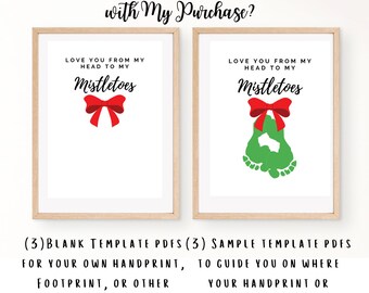 Mistletoe Kisses and Christmas Wishes, Toddler Footprint Art