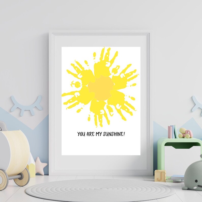 You Are My Sunshine Handprint Printable Sun Footprint Art - Etsy