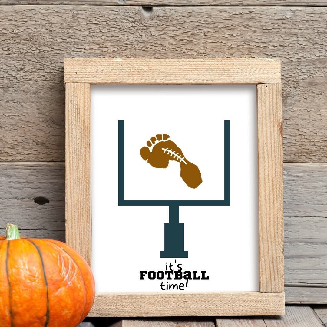 Football Footprint Art Football Footprint Craft Fall Sports Craft for