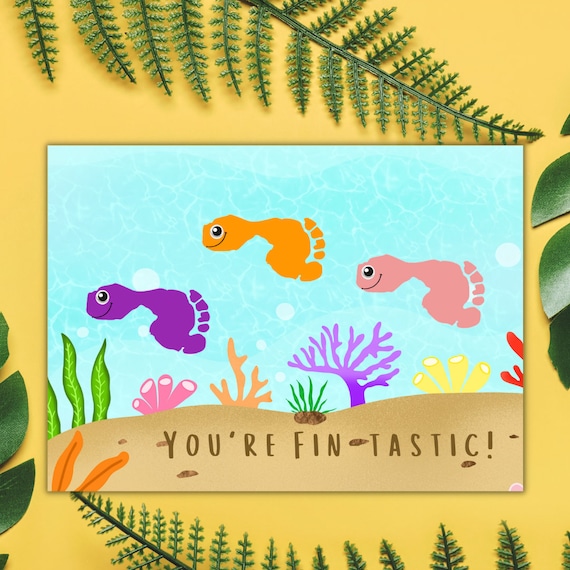 You're Fin-tastic Fish Handprint Art | Summer Ocean Fish Footprint