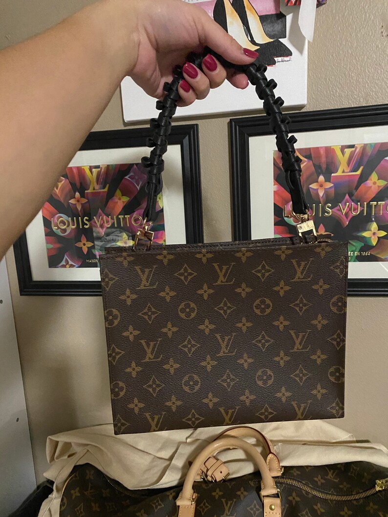 Black Leather Top Handle Strap Etsy