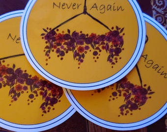 Hanger Sticker Women's Rights Roe V Wade Never Again