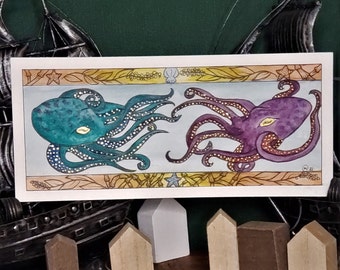 Octopus Lovers Print Squid Ocean décor painting