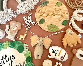 Handmade Neutral Animal Garland: Safari Nursery Decor