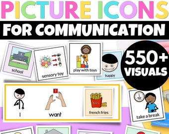 Picture Visuals for Autism AAC Special Education Visuals Speech Therapy Autism Communication Book All Done Visual Communication Visuals