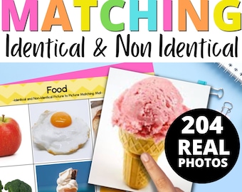 Matching Activity - Identical & Non-identical for Special Education | Autism | Early Intervention | Life Skill | Real Pictures | Preschool