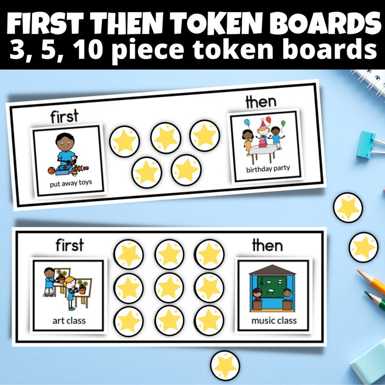 First then board visual schedule chart with first next then last etsy