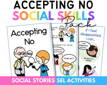 Accepting No Social Story with Activities for Preschool | Special Education | Autism | SEL Activities, Visuals & AAC | Emotional Regulation