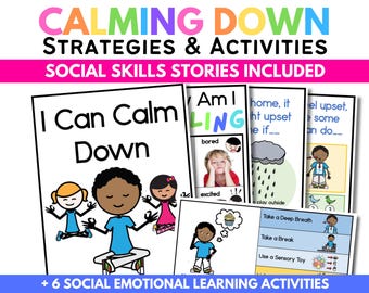 Self Regulation Social Stories Aktivitätspaket | Calm Down Techniken, Visuelle Unterstützung | Autismus, Sonderpädagogik, SEL, Emotionsregulierung
