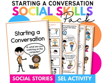 Iniciar una conversación: Historia social para el autismo, educación especial, intervención temprana, terapia ocupacional y aprendizaje emocional (PDF)
