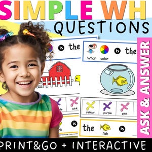 WH Fragen AAC Visuals | Logopädie | Sonderpädagogik Autismus | Frühe Kommunikationsfähigkeiten | Fragen & Antwort-Tafeln und Aktivitäten