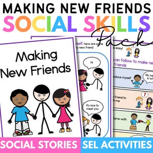 Making New Friends Social Story with SEL Activities | Autism, Special Education, Kindergarten, Social Emotional Learning, Friendship | PDF