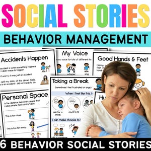 Behavior Social Stories for Autism | Social Emotional Learning SEL | Special Education Visual Supports | Early Intervention Tool | Posters