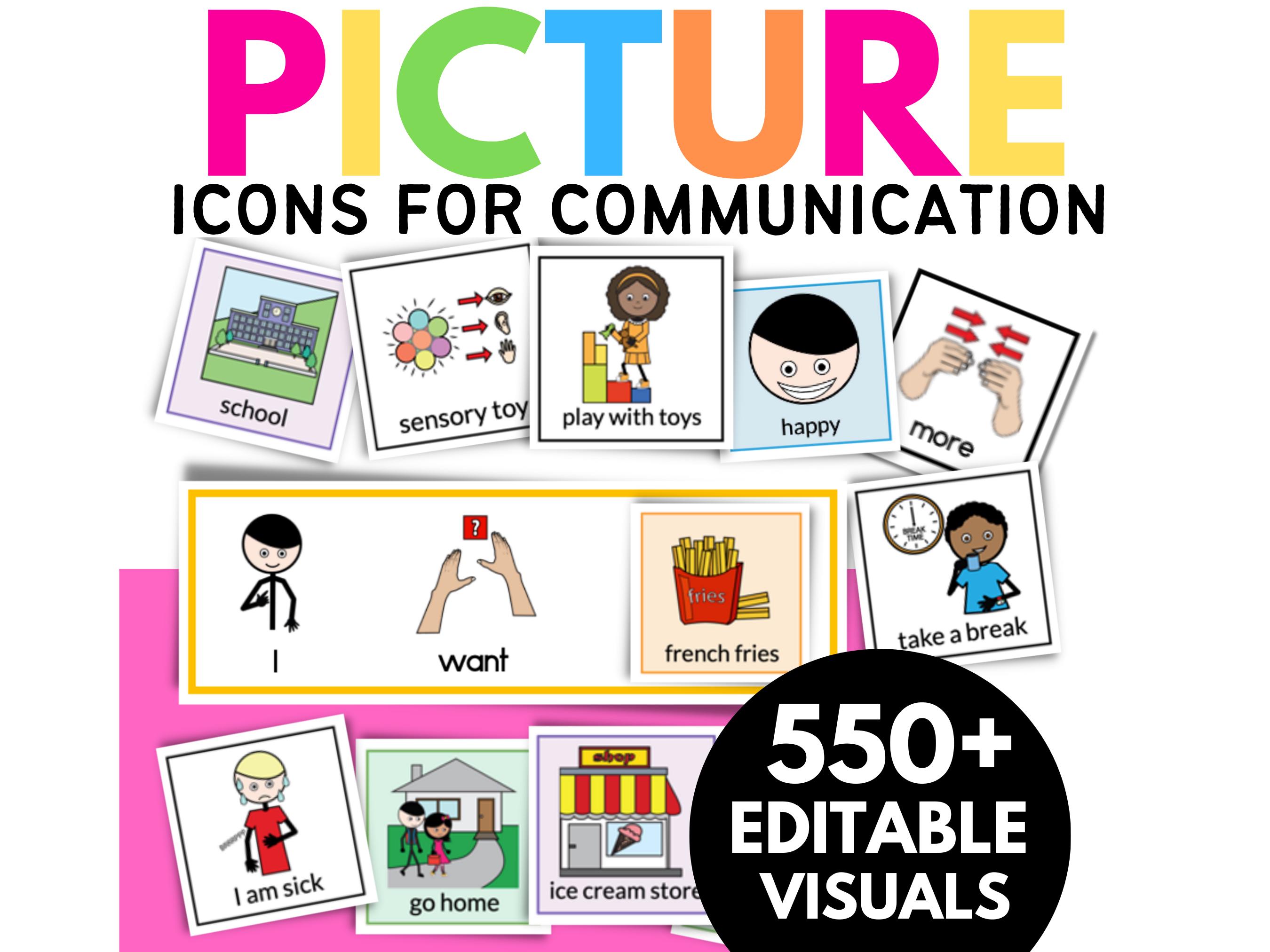 AAC Visual Supports & Sentence Strips | 550+ Core Vocabulary