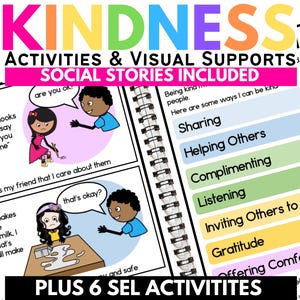 Kindness Social Story & Aktivitäten | Freundschaftsfertigkeiten für Kinder | SEL, Autismus, AAC, Sonderpädagogik Printable | Guter-Freund-Lektion