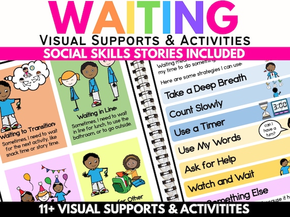 Waiting Social Story | Visual Supports and Activities | Autism & Special Education | Coping Strategies, Time Management, Self-Regulation