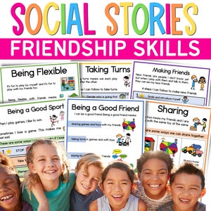 Friendship Social Stories Pack – Taking Turns, Sharing, Being a Good Friend, Making Friends, Play | Autism, SEL, ABA, Special Education