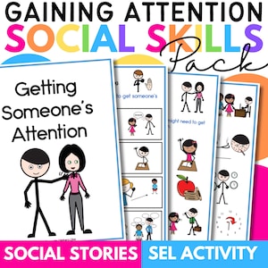 Getting Someone’s Attention Social Stories & Activities – Autism, ABA, Special Education, Social Skills, SEL, Behavior Support, Speech Tool