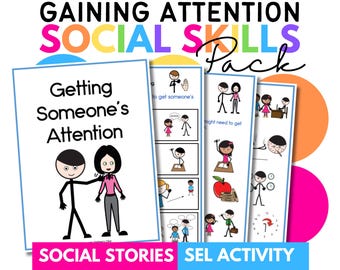Getting Someone’s Attention Social Stories & Activities – Autism, ABA, Special Education, Social Skills, SEL, Behavior Support, Speech Tool