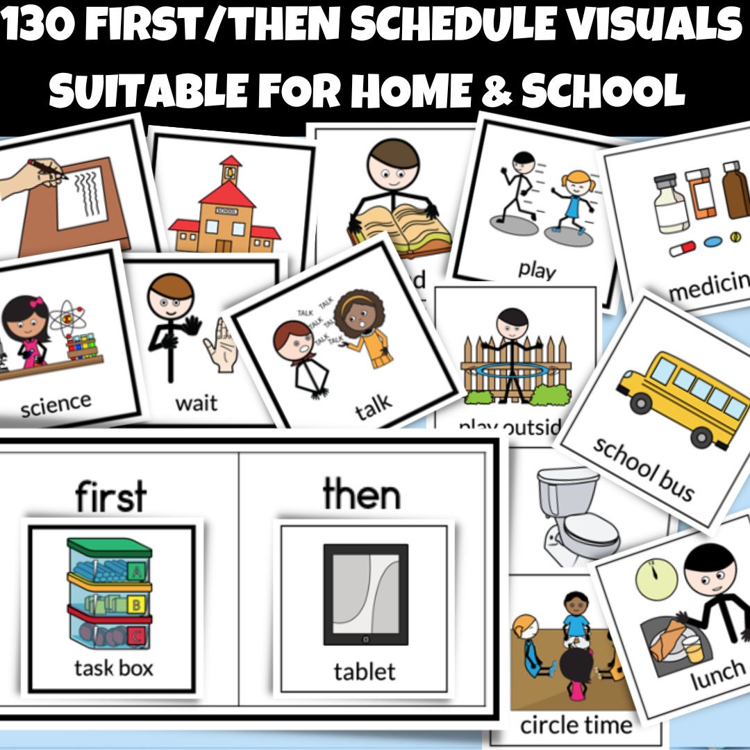 First Then Visual Schedule & Token Board – ABA, Autism, Special ...