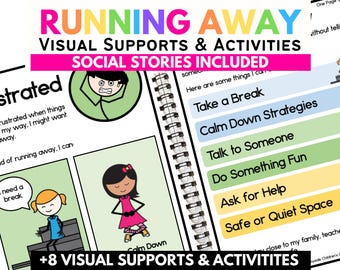 Running Away Social Story | Elopement Behavior SEL Activity | Autism, AAC, Special Education, Calming Strategies for Kids