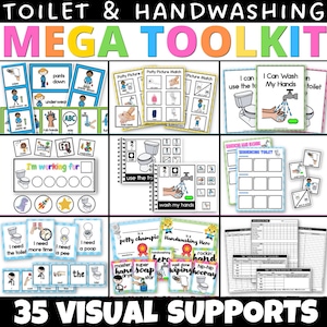Toilet & Potty Training Visual Toolkit | Handwashing Routine | Autism, Special Education | Visual Schedules, Adapted Books, Token Boards