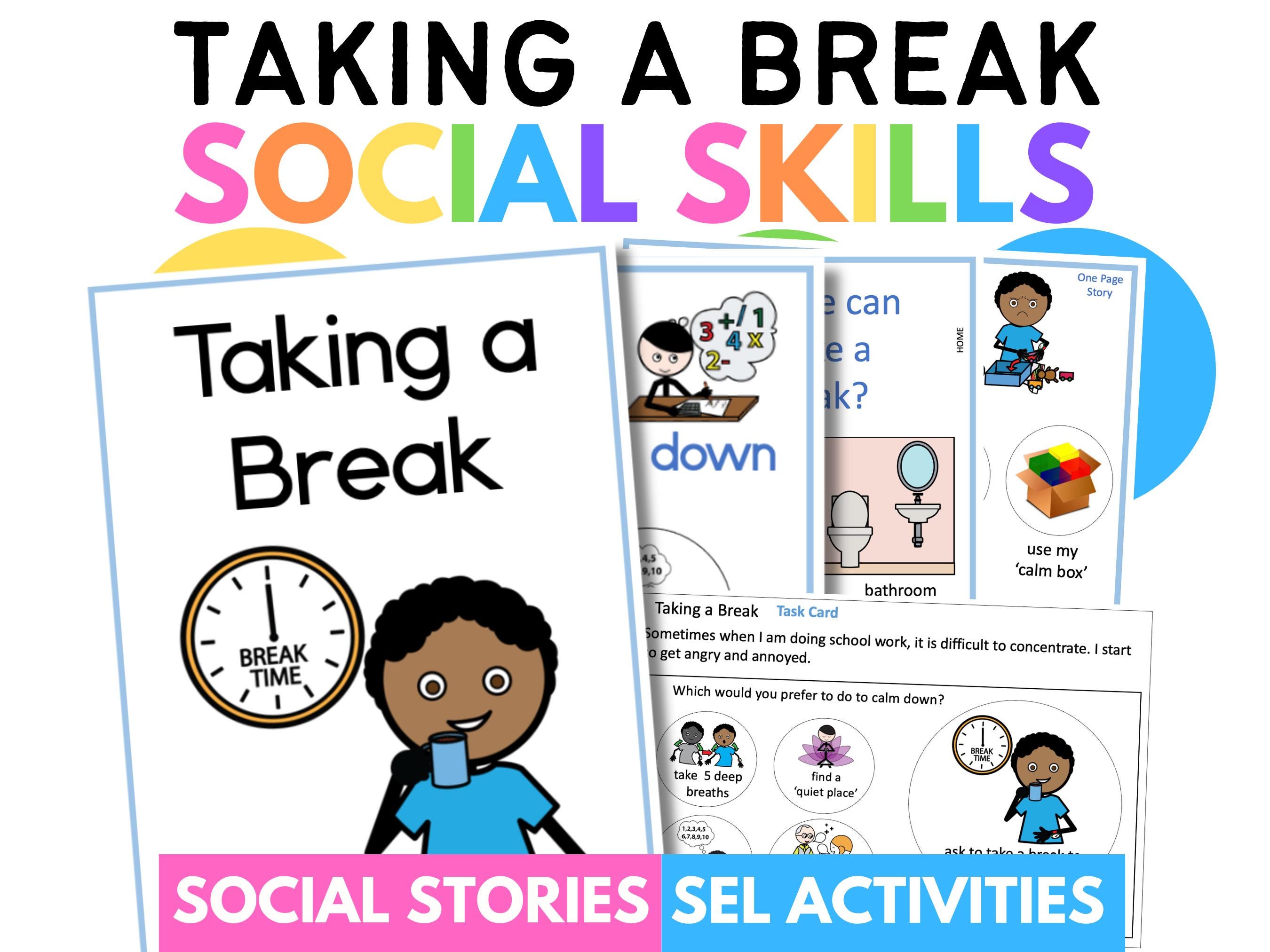 Taking a Break Social Story | Emotional Regulation | SEL Activities ...