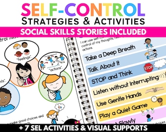 Autocontrollo e controllo degli impulsi: storie sociali / attività SEL, regolazione emotiva, autismo, educazione speciale, strumento di gestione del comportamento