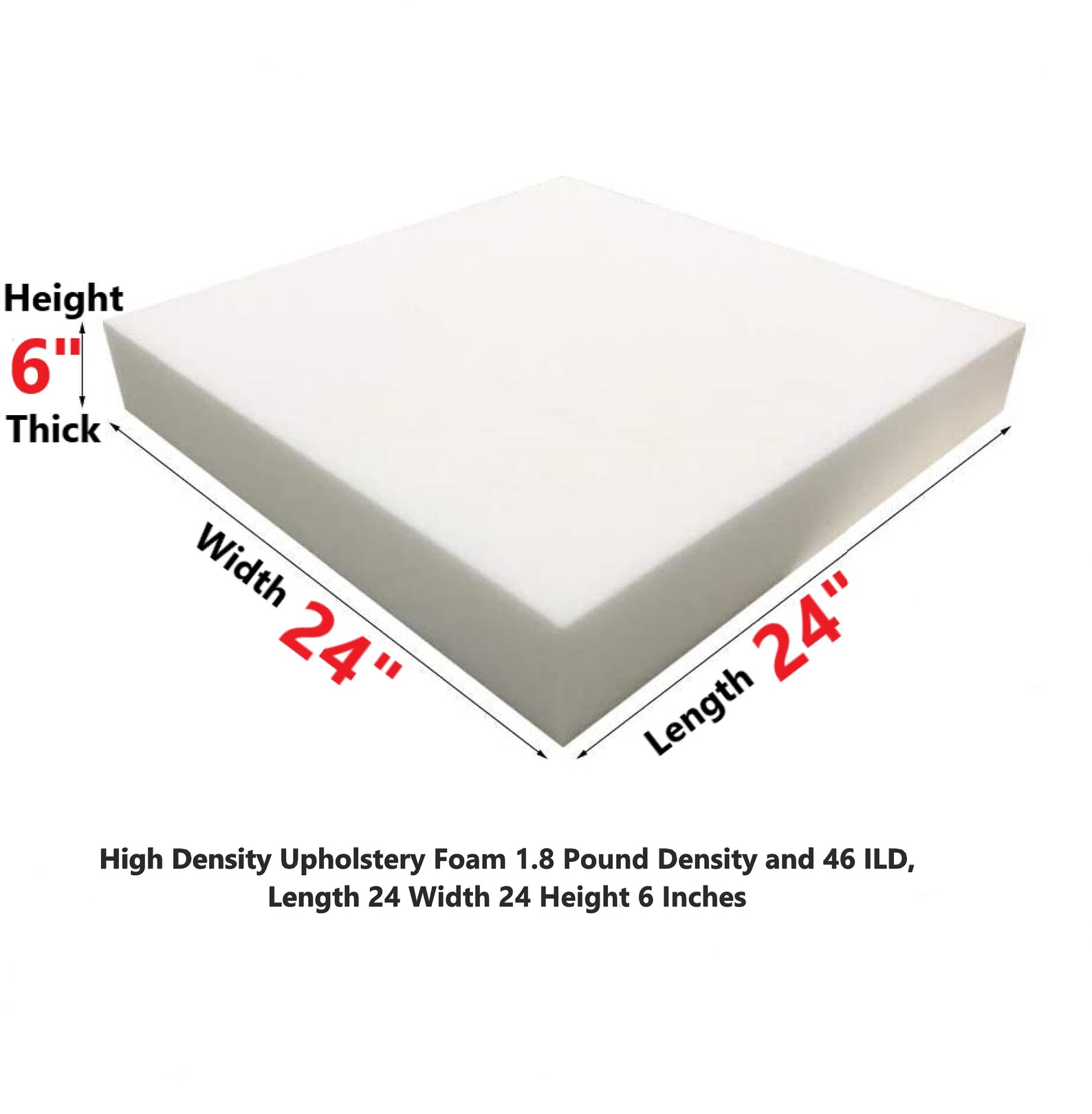 High Density Upholstery Foam 1.8 Pound Density and 46 ILD | Etsy